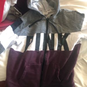 Pink Victoria secret zip up sweater